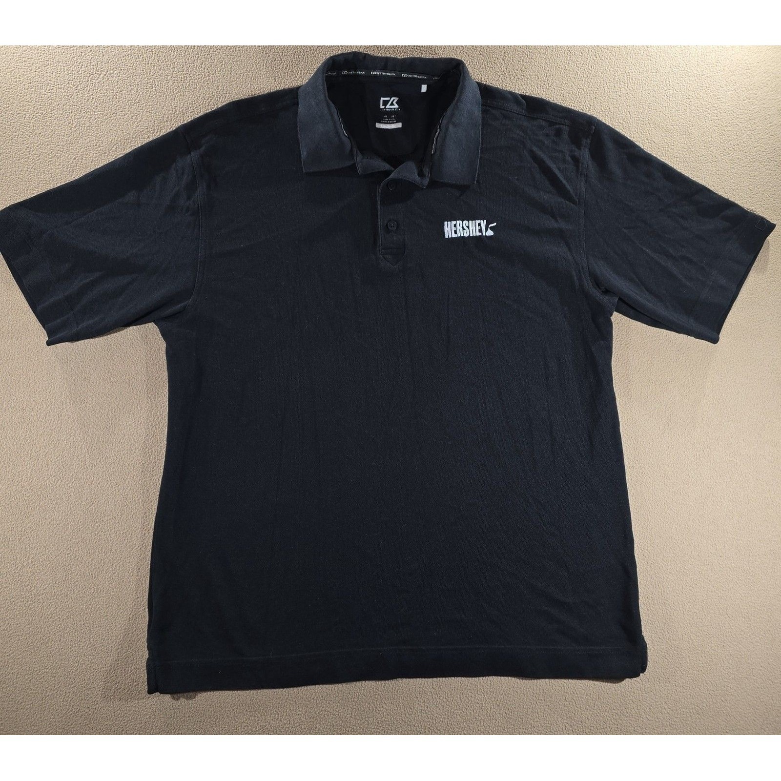 Men's Hershey Logo Black Polo Shirt Size Xl